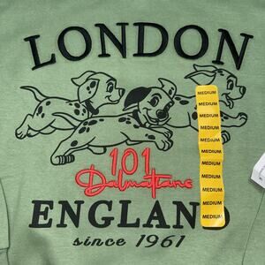 Disney 101 Dalmatians Sweatshirt Womens Medium Green London England Embroidered